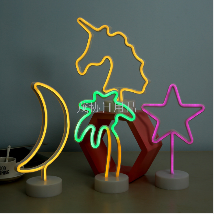 With the base animal ins neon tube LED lights flamingo neon lights decoration lights Christmas lights
