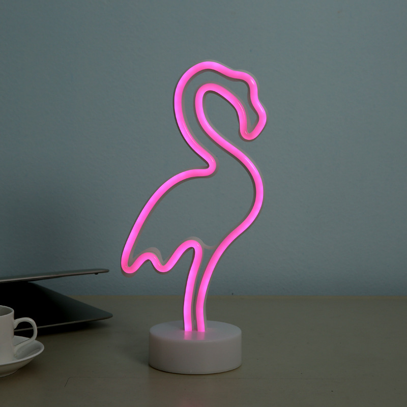 With the base animal ins neon tube LED lights flamingo neon lights decoration lights Christmas lights With the base animal ins neon tube LED lights flamingo neon lights decoration lights Christmas lights