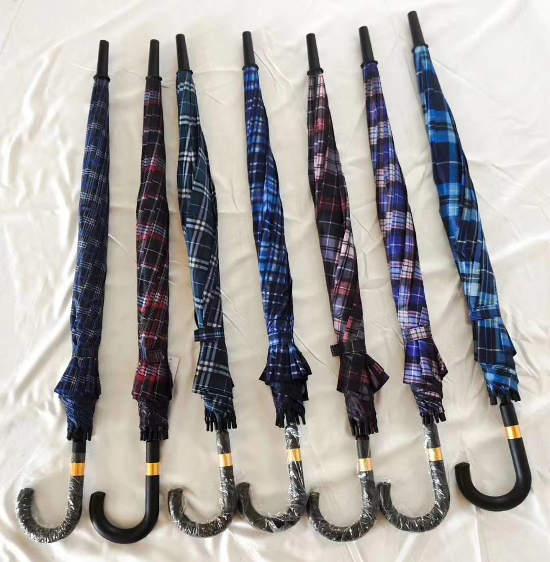 70cm 10-Bone Automatic Silver Glue Checkered Umbrella Anti-Drip Cover Sunny Umbrella Foreign Trade Supermarket Exclusive Umbrella Wholesale at a Low Price