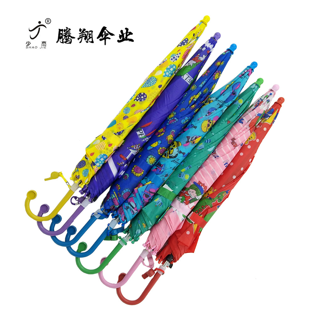 Manufacturers Wholesale Children Sunshade Straight Handle Umbrella Cartoon Full Printing umbrella for boys and girls Customized Semi-automatic PVC umbrella for children
