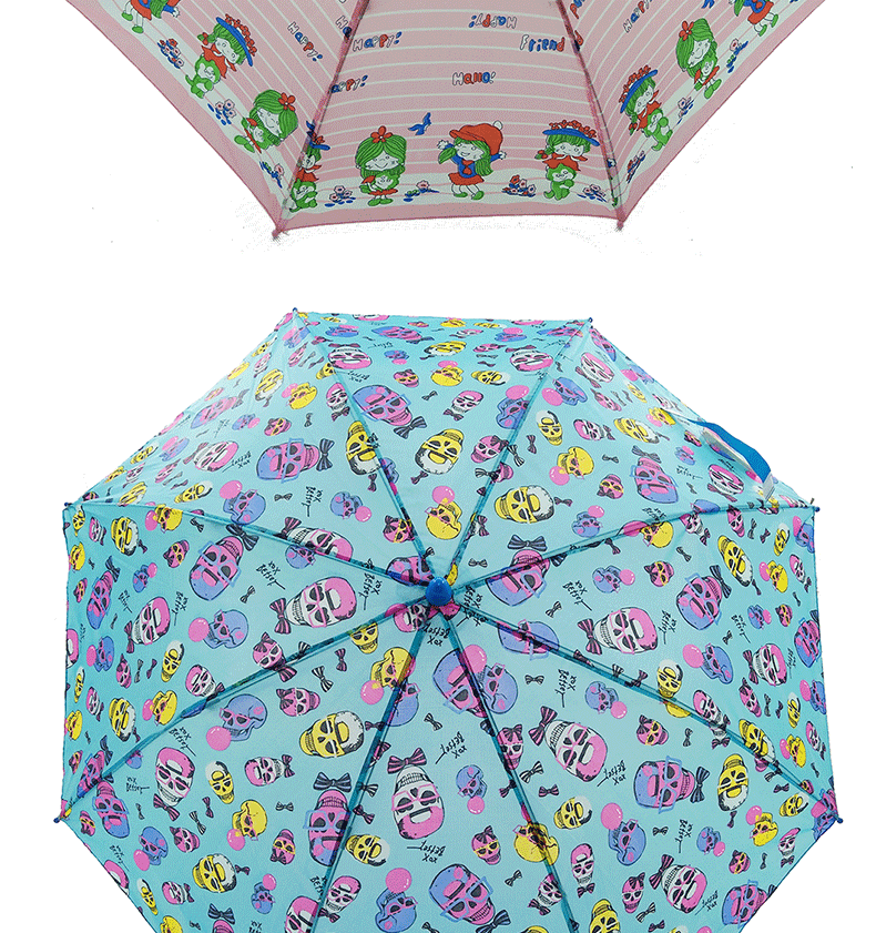 Manufacturers Wholesale Children Sunshade Straight Handle Umbrella Cartoon Full Printing umbrella for boys and girls Customized Semi-automatic PVC umbrella for children