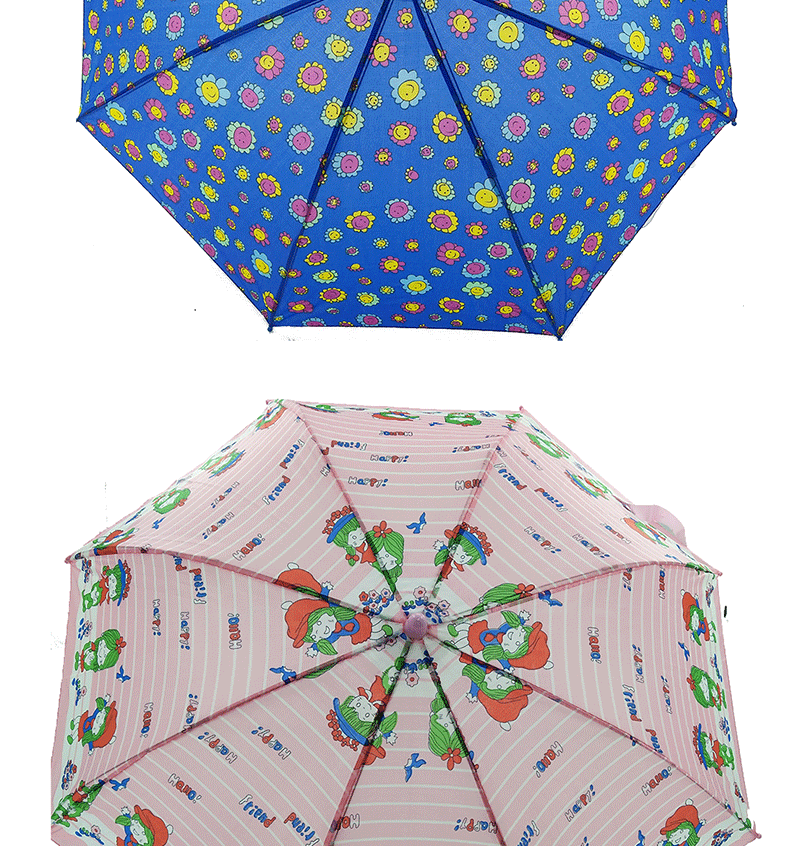 Manufacturers Wholesale Children Sunshade Straight Handle Umbrella Cartoon Full Printing umbrella for boys and girls Customized Semi-automatic PVC umbrella for children