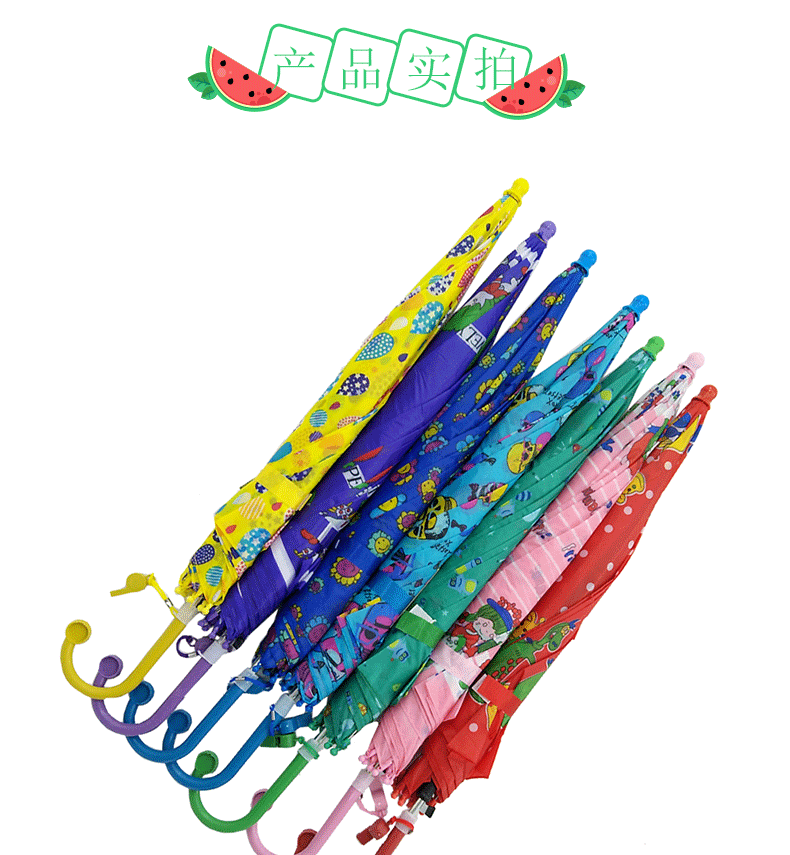 Manufacturers Wholesale Children Sunshade Straight Handle Umbrella Cartoon Full Printing umbrella for boys and girls Customized Semi-automatic PVC umbrella for children