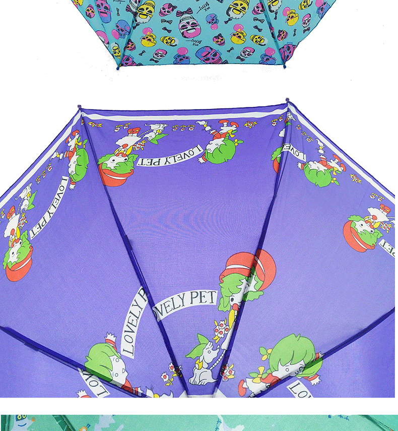 Manufacturers Wholesale Children Sunshade Straight Handle Umbrella Cartoon Full Printing umbrella for boys and girls Customized Semi-automatic PVC umbrella for children