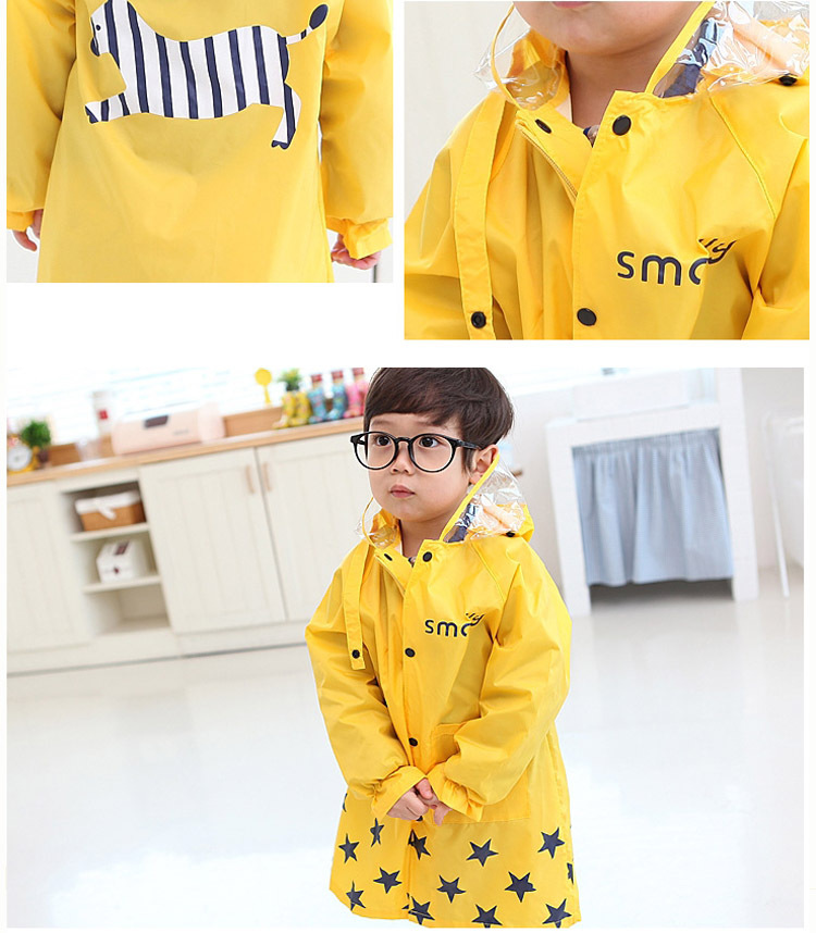 Korean Cute Fashion Cartoon Boys and Girls Baby Raincoat Poncho with Schoolbag Position Umbrella Rain Boots Three-Piece Suit