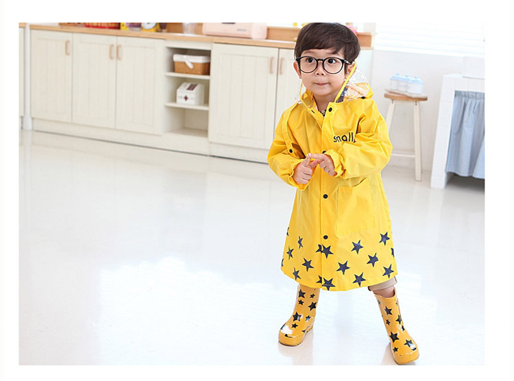 Korean Cute Fashion Cartoon Boys and Girls Baby Raincoat Poncho with Schoolbag Position Umbrella Rain Boots Three-Piece Suit