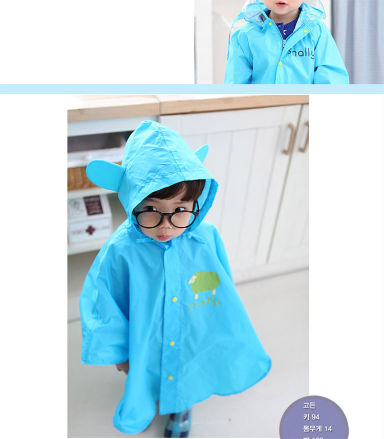 Korean Cute Fashion Cartoon Boys and Girls Baby Raincoat Poncho with Schoolbag Position Umbrella Rain Boots Three-Piece Suit