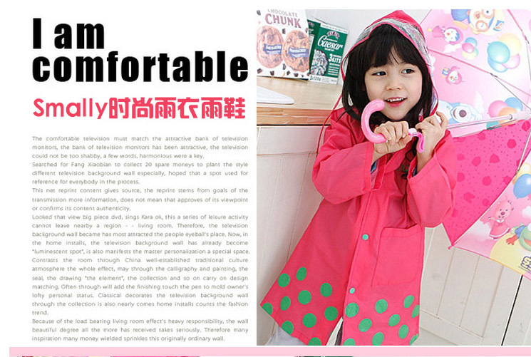 Korean Cute Fashion Cartoon Boys and Girls Baby Raincoat Poncho with Schoolbag Position Umbrella Rain Boots Three-Piece Suit