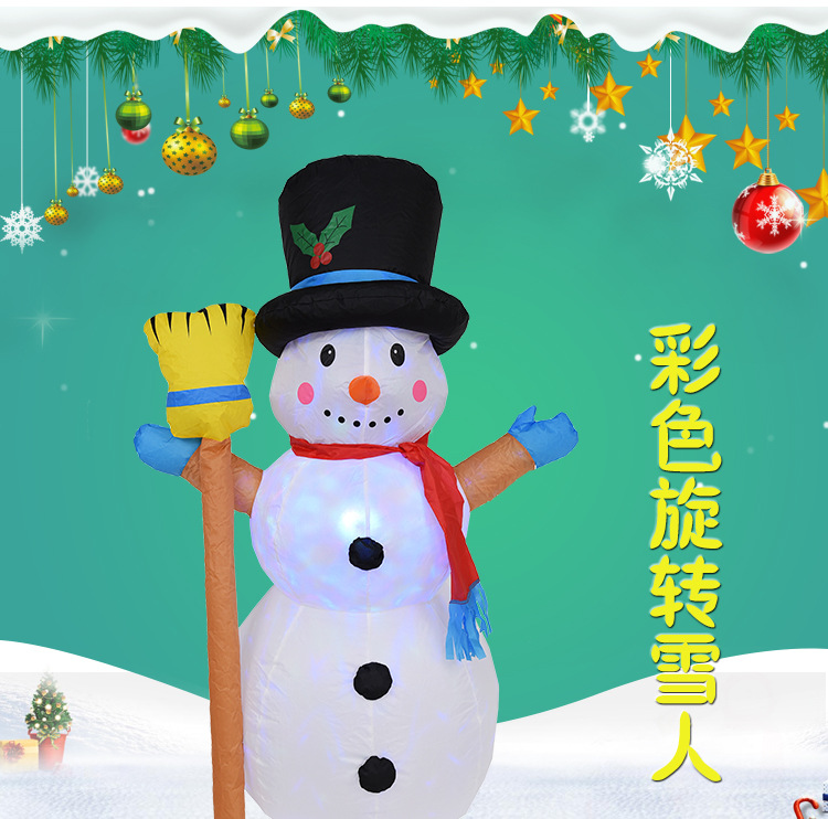 Exclusive for Cross-Border 1.2 M Christmas Lights Garden Decorations Rotating Colored Lights Christmas Inflatable Snowman Inflatable Model Exclusive for Cross-Border 1.2 M Christmas Lights Garden Decorations Rotating Colored Lights Christmas Inflatable Snowman Inflatable Model