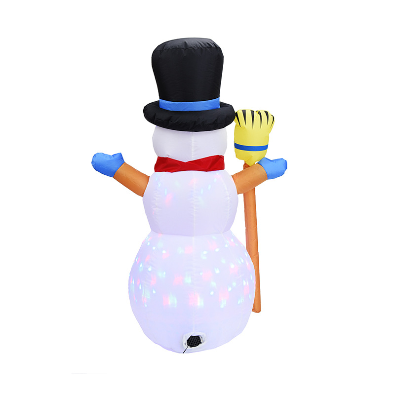 Exclusive for Cross-Border 1.2 M Christmas Lights Garden Decorations Rotating Colored Lights Christmas Inflatable Snowman Inflatable Model