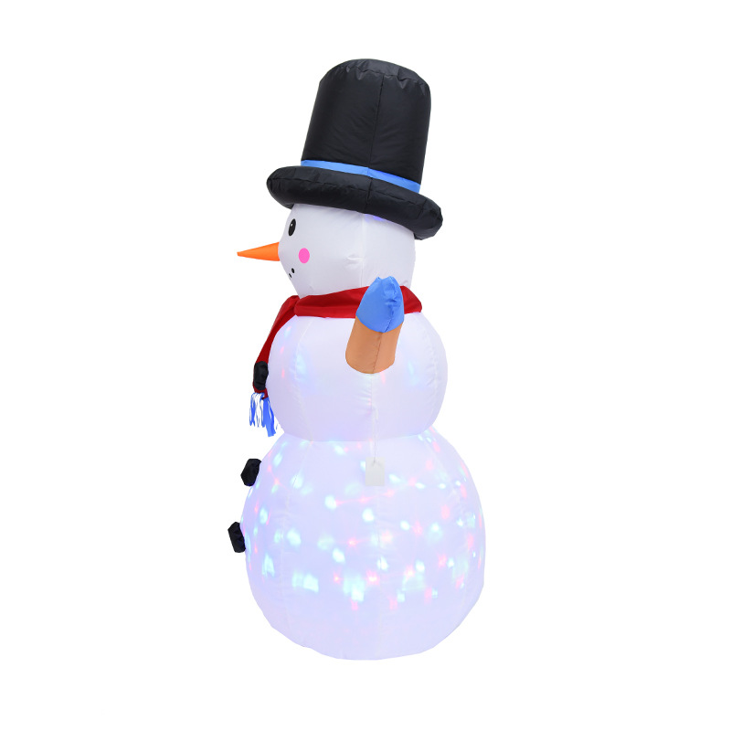Exclusive for Cross-Border 1.2 M Christmas Lights Garden Decorations Rotating Colored Lights Christmas Inflatable Snowman Inflatable Model