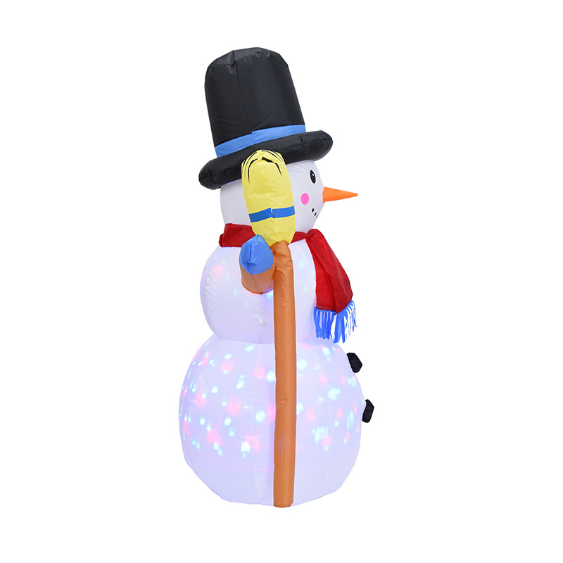 Exclusive for Cross-Border 1.2 M Christmas Lights Garden Decorations Rotating Colored Lights Christmas Inflatable Snowman Inflatable Model