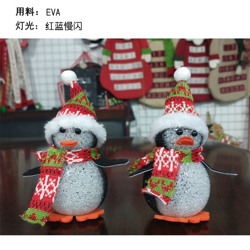 Wholesale Christmas Penguin Small Night Lamp LED Luminous Christmas Snowman Luminous Toy Particles Colorful Christmas Lights