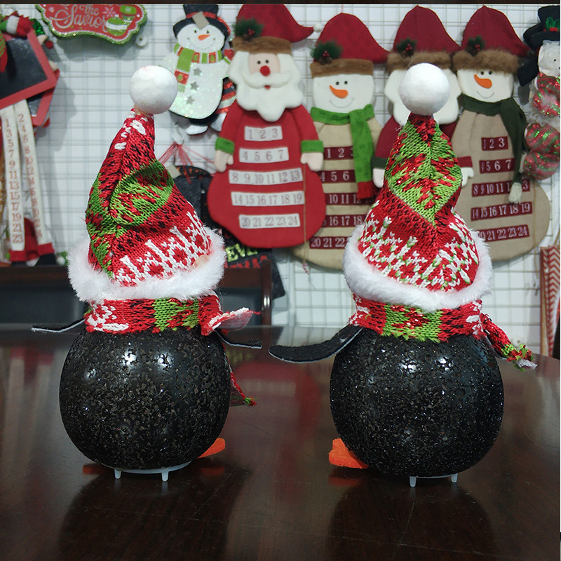 Wholesale Christmas Penguin Small Night Lamp LED Luminous Christmas Snowman Luminous Toy Particles Colorful Christmas Lights