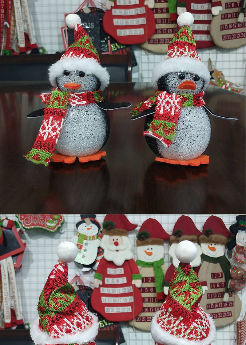 Wholesale Christmas Penguin Small Night Lamp LED Luminous Christmas Snowman Luminous Toy Particles Colorful Christmas Lights