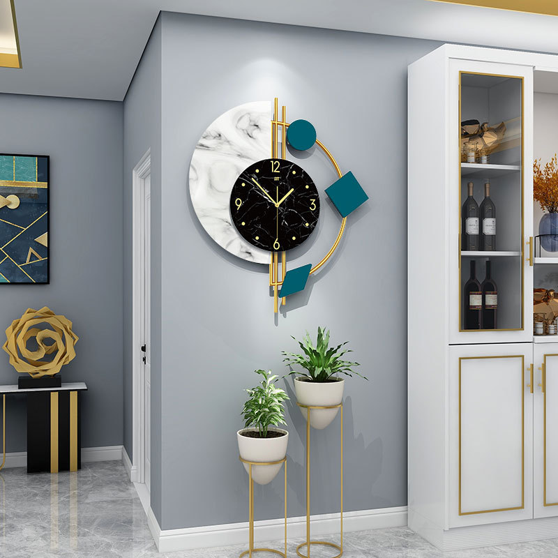 Nordic Light Luxury Clock Wall Clock Living Room Stylish Home Decor Clock Creative Simple Quartz Wall Clocks One Piece Dropshipping