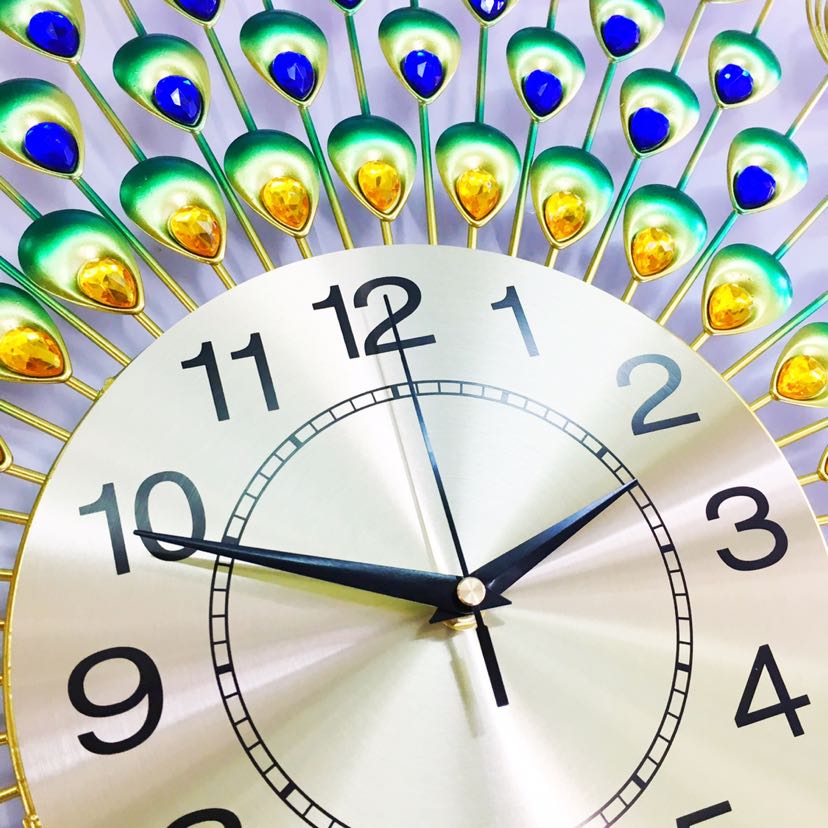 Peacock Wall Clock Living Room Modern Minimalist round European Creative Clocks Household Decorative Clock Bedroom Noiseless Clock Peacock Wall Clock Living Room Modern Minimalist round European Creative Clocks Household Decorative Clock Bedroom Noiseless Clock