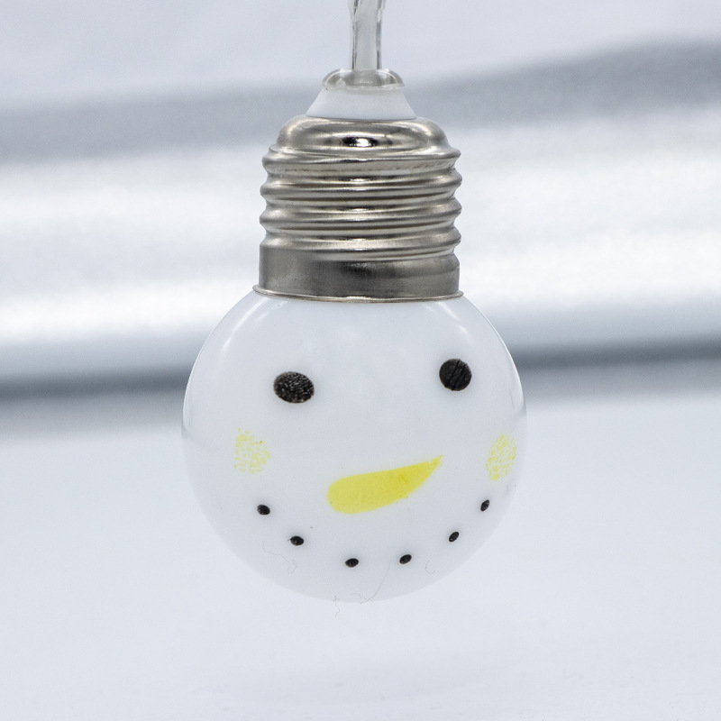 Led Christmas lights bulb bubble smiling face small hanging Christmas lights string accessories tree lights wholesale
