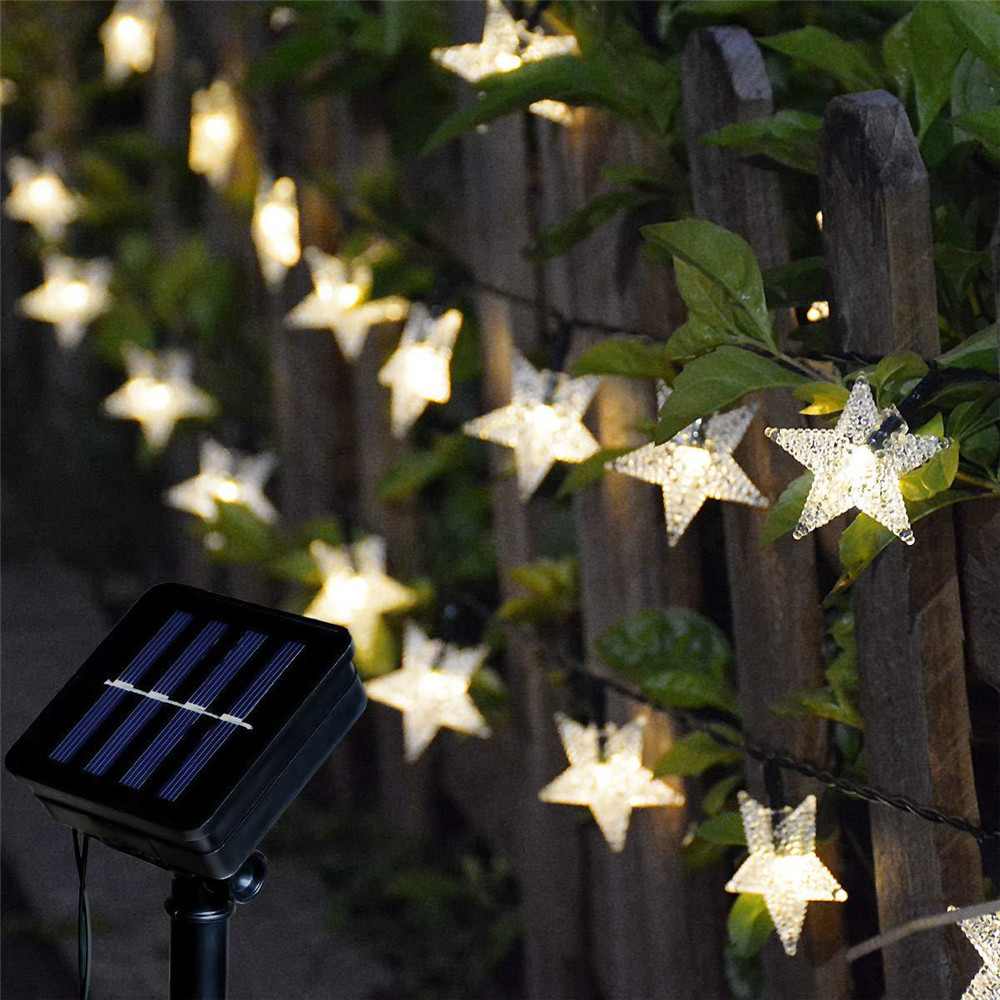 Hot Selling Solar Star Light String Outdoor Waterproof PluginFree Christmas Lights Led Courtyard Decorative Lights