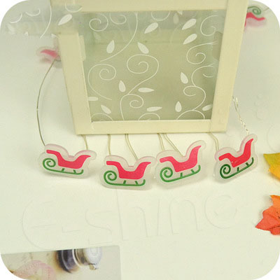 LED sleigh shaped lamp string outdoor Christmas lights string battery box shaped lamp string