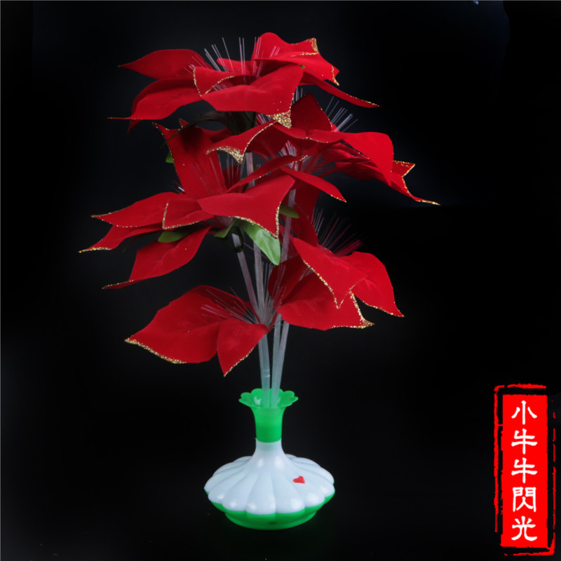 Flash Christmas flower glitter ornaments fiber optic flower children to spread the source Flash Toys