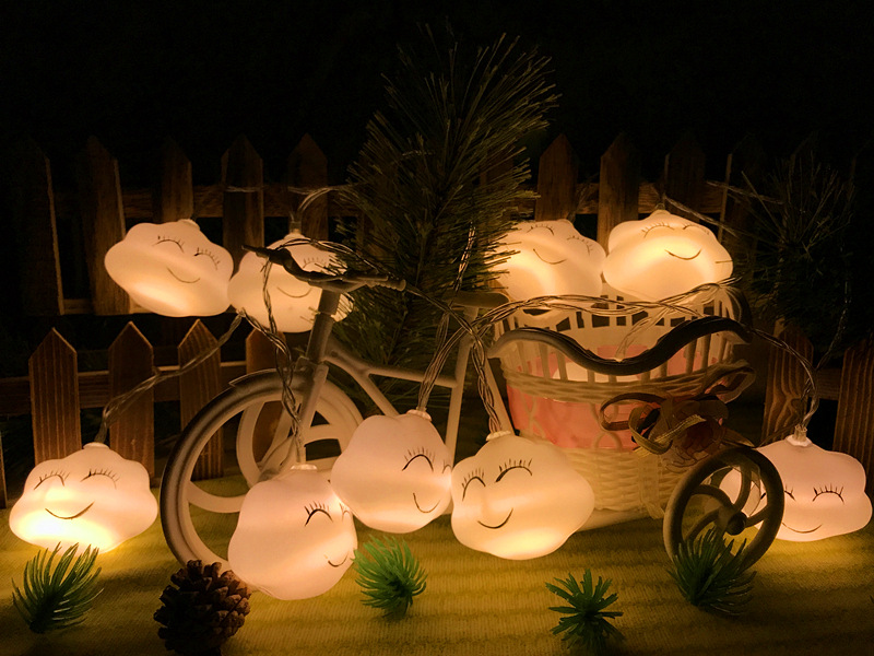 Led lights string Christmas lights string smiling clouds creative modeling led meteor shower lights