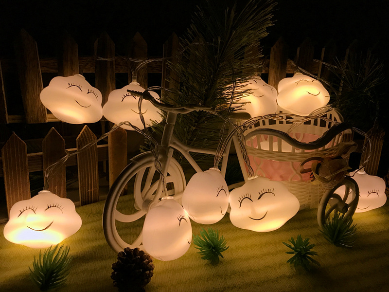 Led lights string Christmas lights string smiling clouds creative modeling led meteor shower lights
