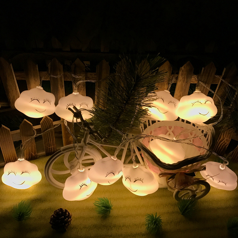 Led lights string Christmas lights string smiling clouds creative modeling led meteor shower lights