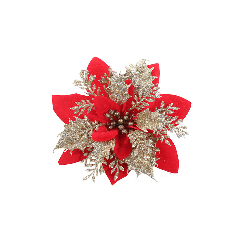 Christmas Festival Gold Powder Christmas Flower Artificial Flower Christmas Garland Accessories Christmas Tree Decoration Christmas Accessories Wholesale
