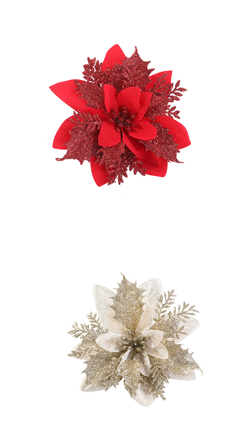 Christmas Festival Gold Powder Christmas Flower Artificial Flower Christmas Garland Accessories Christmas Tree Decoration Christmas Accessories Wholesale