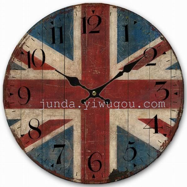 2017 pastoral style wooden wall clock antique clocks home decoration clock shelf factory direct