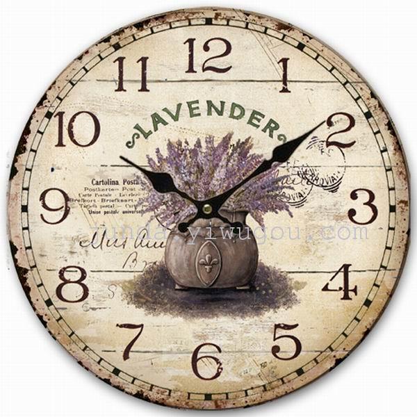 2017 pastoral style wooden wall clock antique clocks home decoration clock shelf factory direct