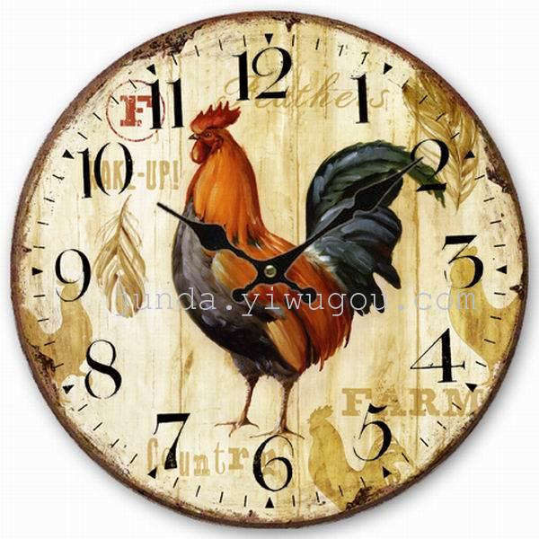 2017 pastoral style wooden wall clock antique clocks home decoration clock shelf factory direct