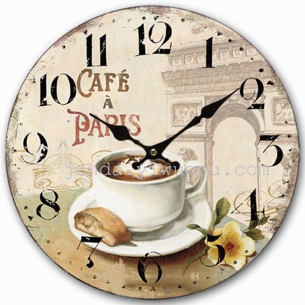 2017 pastoral style wooden wall clock antique clocks home decoration clock shelf factory direct