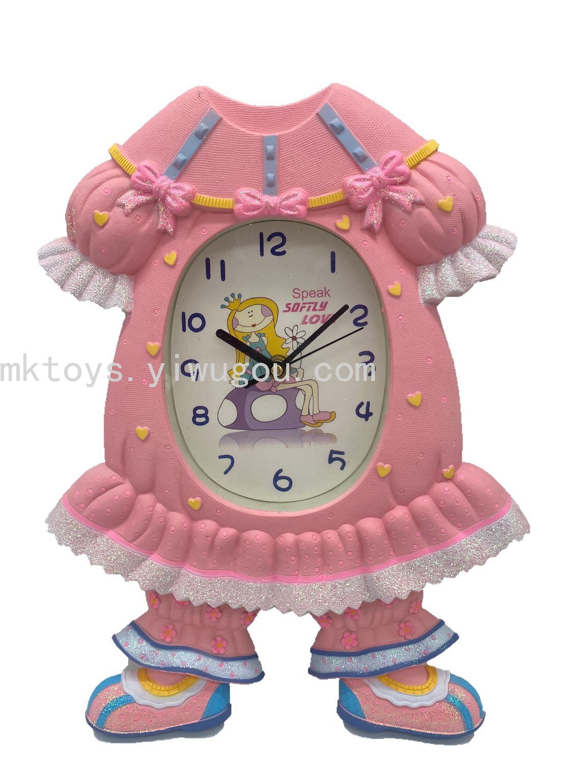 Children's Clock Cartoon Little Princess Swing Wall Clock Living Room Home Cute Fashion Creative Clocks Art Clock