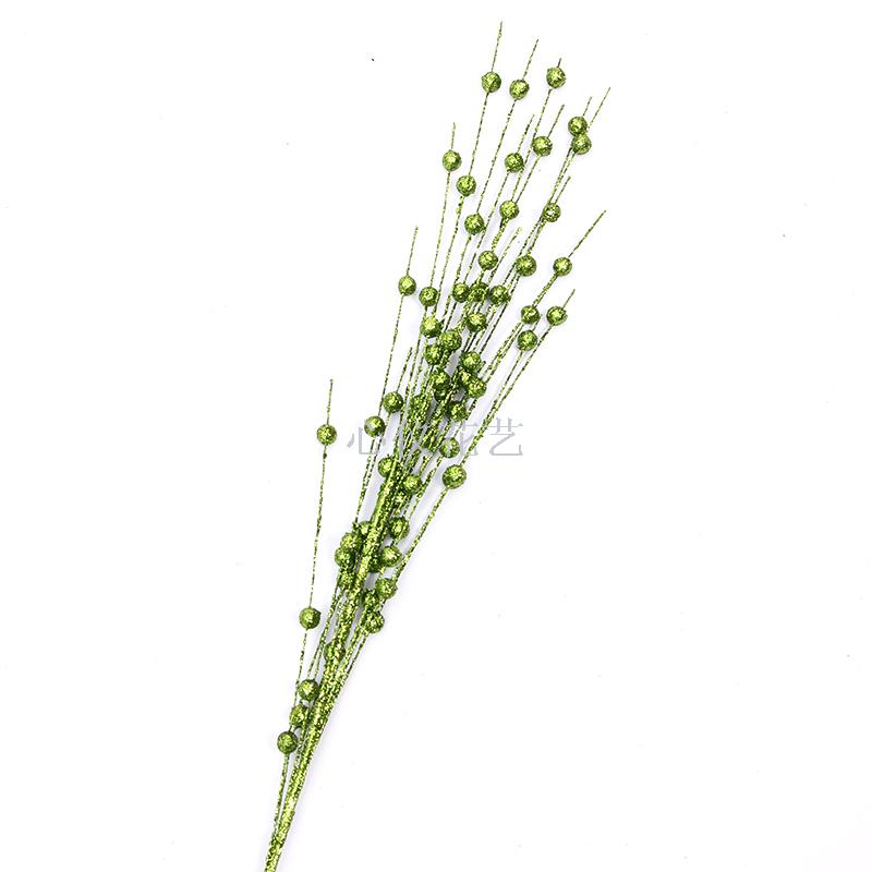 Silk screen flower simulation flower wholesale Gold Christmas flower Arrangement 3 gold powder wheat ear Christmas decoration fruit