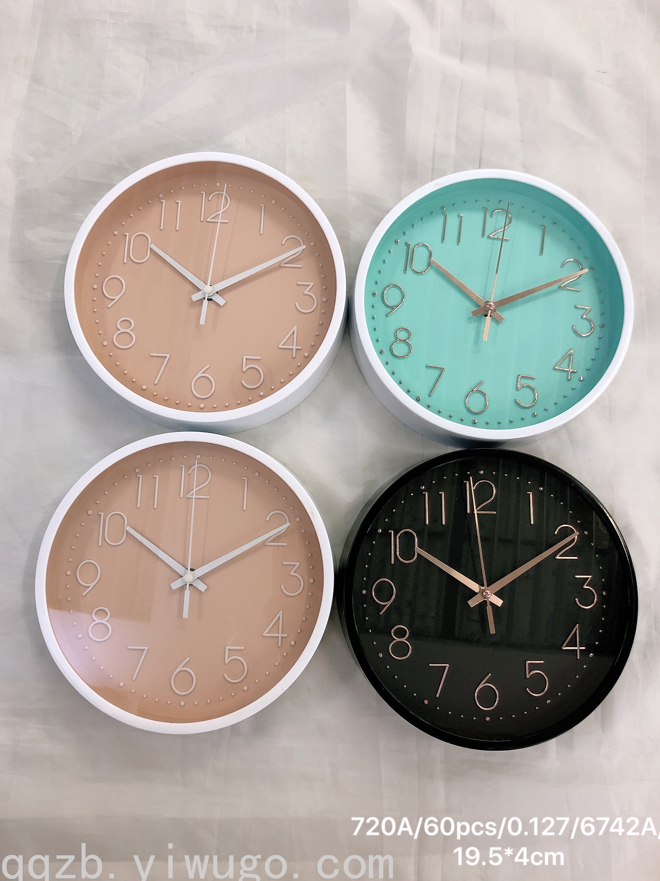 Creative Simple Fashion Living Room Stereo Digital Scale Wall Clock round Quartz Wall Clocks 8-Inch Quartz Watch