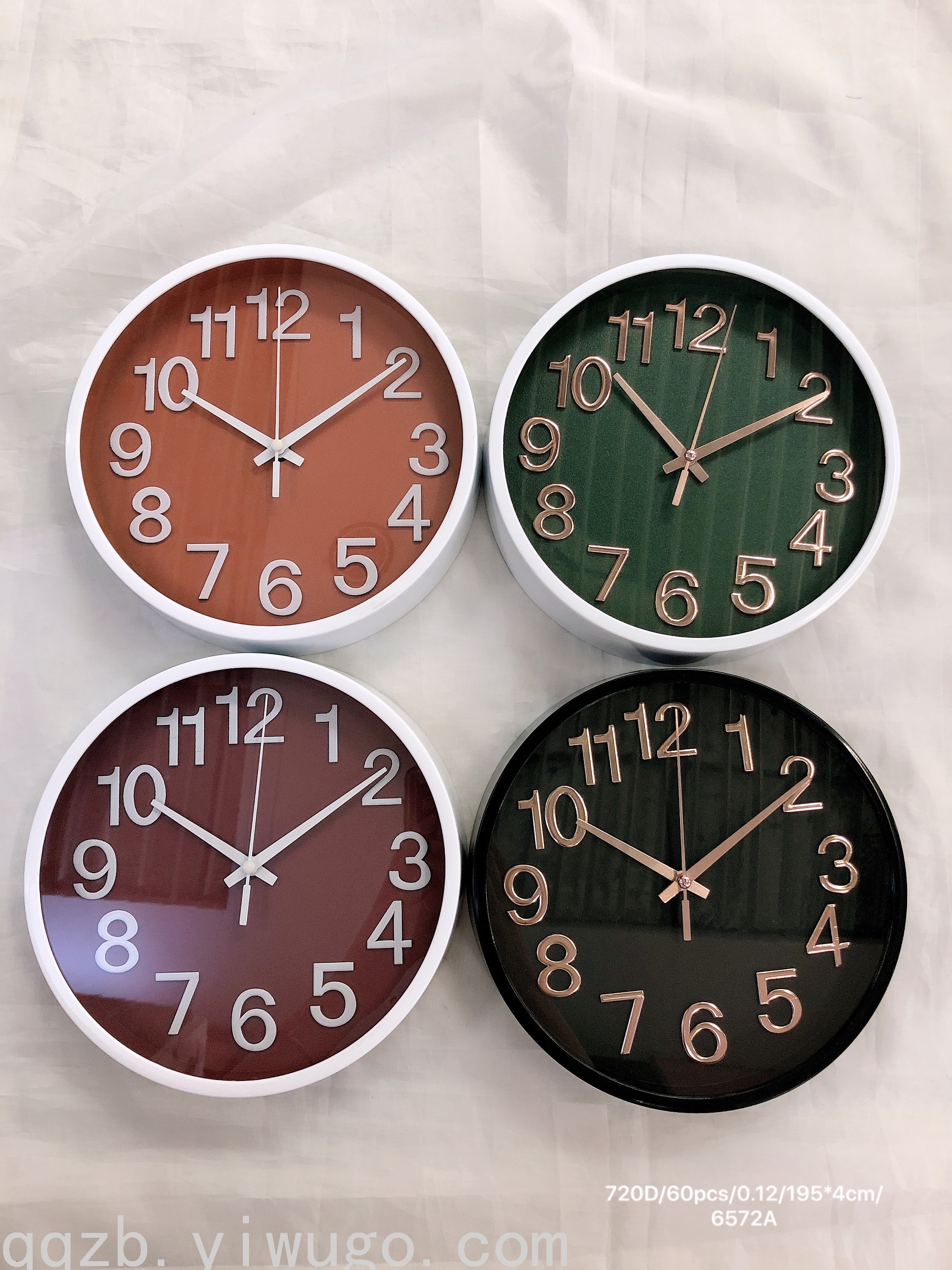 Creative Simple Fashion Living Room Stereo Digital Scale Wall Clock round Quartz Wall Clocks 8-Inch Quartz Watch
