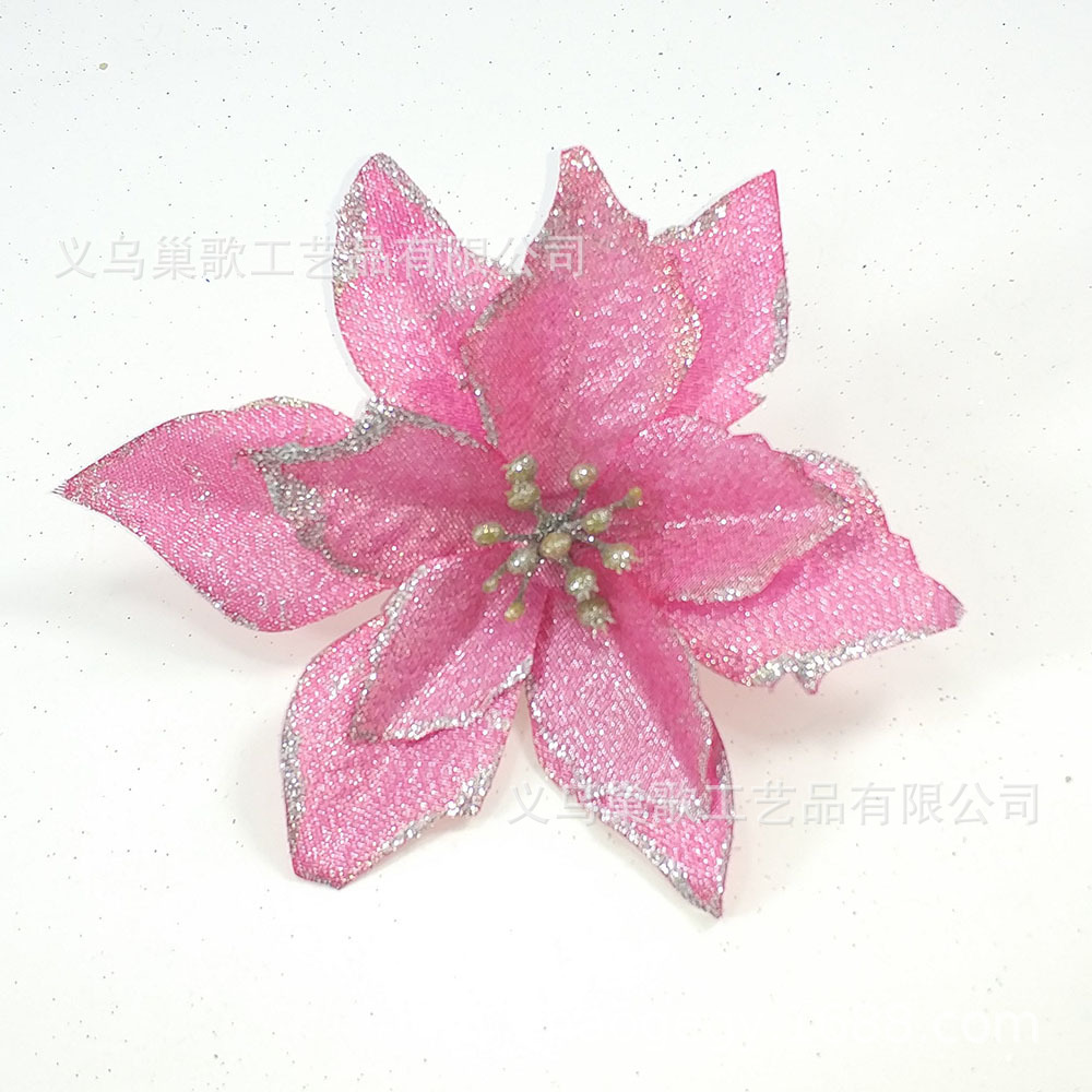 Christmas Decorations 13cm Three-Layer Gold Powder Edge Christmas Flower Christmas Tree Garland Accessories Artificial Flower Factory Wholesale Christmas Decorations 13cm Three-Layer Gold Powder Edge Christmas Flower Christmas Tree Garland Accessories Artificial Flower Factory Wholesale