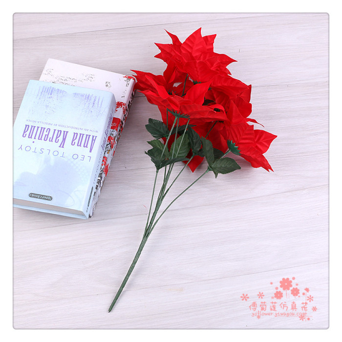 Christmas flower fake flower silk flower simulation of poinsettias red Christmas red festival display. Christmas flower fake flower silk flower simulation of poinsettias red Christmas red festival display.