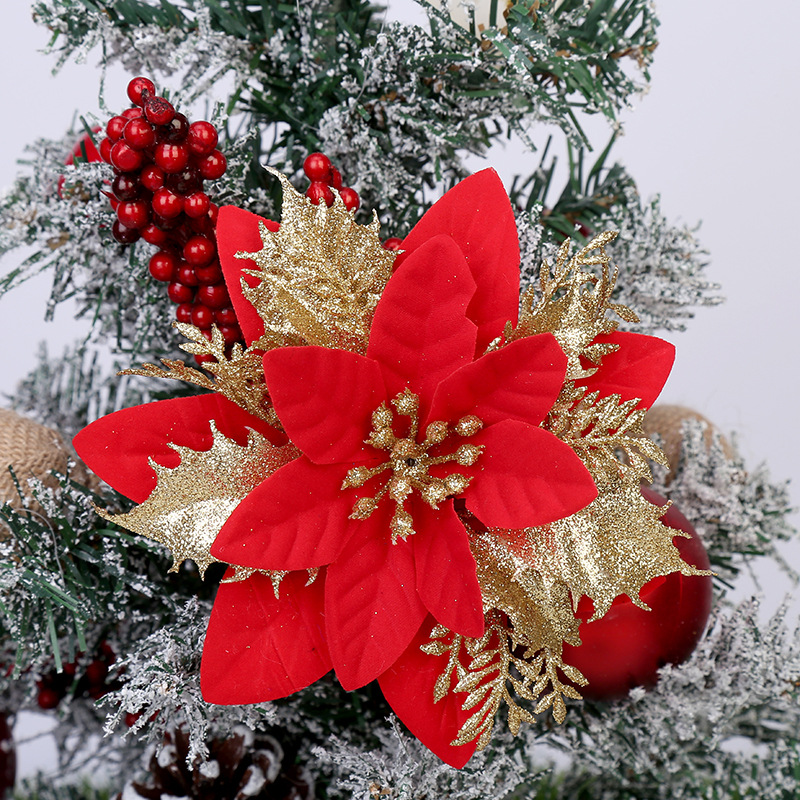 Christmas Ornamental Flower Artificial Flower 13cm Gold and Silver Red Three-Layer Three-dimensional Christmas Flower Plastic Flower Christmas Tree Decorations Christmas Ornamental Flower Artificial Flower 13cm Gold and Silver Red Three-Layer Three-dimensional Christmas Flower Plastic Flower Christmas Tree Decorations