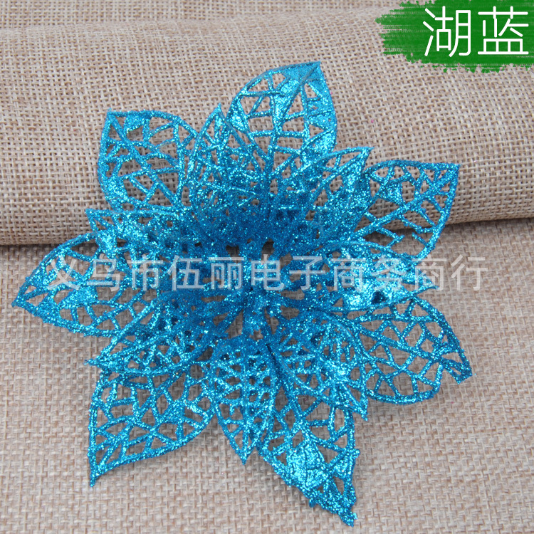 10cm Artificial Christmas Artificial Flower 5 Colors Optional Hollow Christmas Flower Christmas Gift Decoration []]