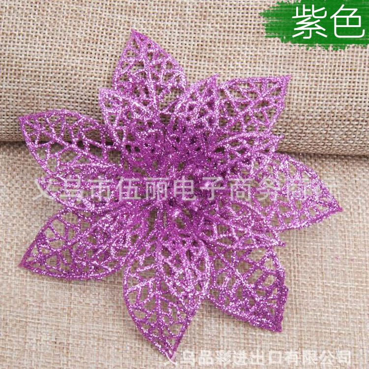 10cm Artificial Christmas Artificial Flower 5 Colors Optional Hollow Christmas Flower Christmas Gift Decoration []]