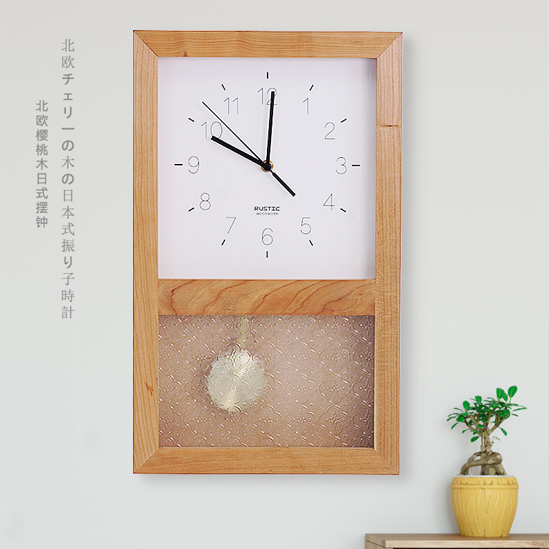 Factory Wholesale Retro Pendulum Clock Nordic Wall Clock Hall Fashion Wooden Clock Mute Wall Clocks Pendulum Clock
