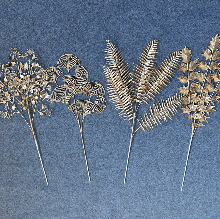 Golden Fake Flower Christmas Flower Golden Eucalyptus Ginkgo Leaf Simulation Golden Plastic Flowers Persian Leaf Wedding Simulation Flower Golden Fake Flower Christmas Flower Golden Eucalyptus Ginkgo Leaf Simulation Golden Plastic Flowers Persian Leaf Wedding Simulation Flower