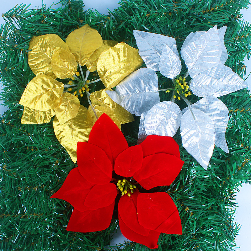 Christmas Flower Christmas Tree Decorative Flower Christmas Red Christmas Rattan Red Layout Flower Holiday Decoration
