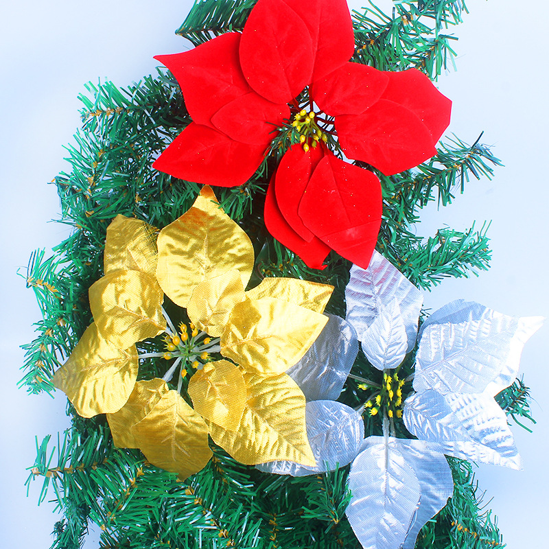 Christmas Flower Christmas Tree Decorative Flower Christmas Red Christmas Rattan Red Layout Flower Holiday Decoration