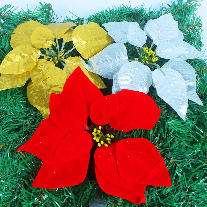 Christmas Flower Christmas Tree Decorative Flower Christmas Red Christmas Rattan Red Layout Flower Holiday Decoration