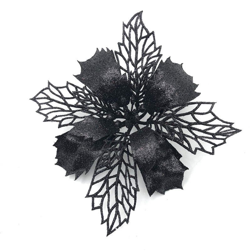 Christmas Flower Sprinkling Gold Powder Hollow Flower Head Christmas Tree Wreath Gift Box Wedding Decorating Accessories