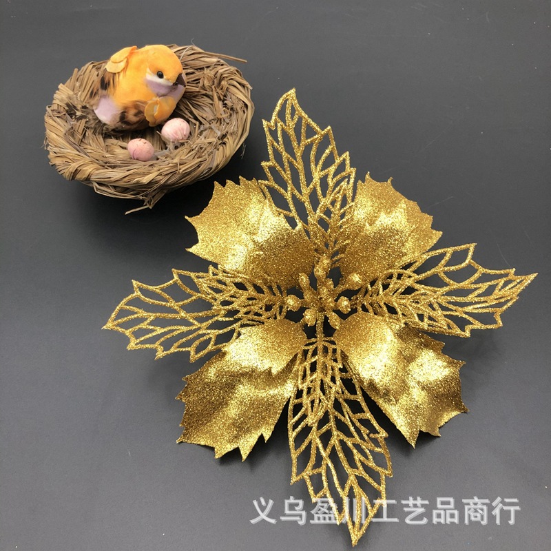 Christmas Flower Sprinkling Gold Powder Hollow Flower Head Christmas Tree Wreath Gift Box Wedding Decorating Accessories Christmas Flower Sprinkling Gold Powder Hollow Flower Head Christmas Tree Wreath Gift Box Wedding Decorating Accessories